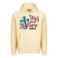 Pina Colada He Is Risen Indeed Cross And Flowers Premium Hoodie - RanaPortraitStore