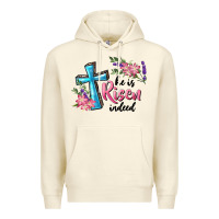 Sandshell He Is Risen Indeed Cross And Flowers Premium Hoodie - RanaPortraitStore