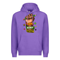 Purple teach black history Premium Hoodie - texasbilliewilder
