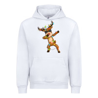 White dabbing deer Urban Hoodie - Zillion Design Studio