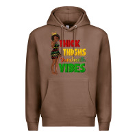 Chestnut thick thighs juneteenth vibes with afro black woma Premium Hoodie - texasbilliewilder