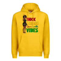 Lemon thick thighs juneteenth vibes with afro black woma Premium Hoodie - texasbilliewilder