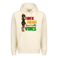 Sandshell thick thighs juneteenth vibes with afro black woma Premium Hoodie - texasbilliewilder