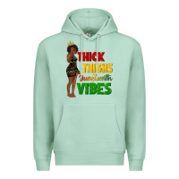 Seafoam thick thighs juneteenth vibes with afro black woma Premium Hoodie - texasbilliewilder