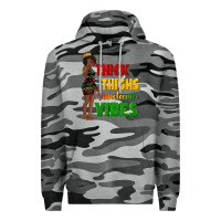 Slate Camo thick thighs juneteenth vibes with afro black woma Premium Hoodie - texasbilliewilder