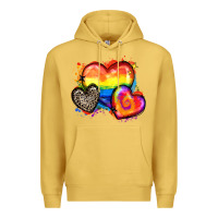 Antique Gold pride hearts Premium Hoodie - Zillion Design Studio