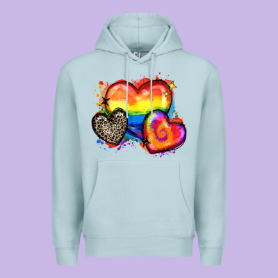Pride Hearts Premium Hoodie Designed By Zillion Design Studio