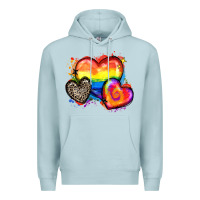 Blue Mist pride hearts Premium Hoodie - Zillion Design Studio