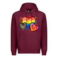 Burgundy pride hearts Premium Hoodie - Zillion Design Studio