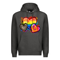 Charcoal Heather pride hearts Premium Hoodie - Zillion Design Studio
