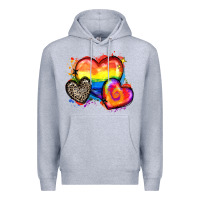 Heather Grey pride hearts Premium Hoodie - Zillion Design Studio