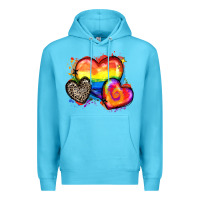 Ocean Blue pride hearts Premium Hoodie - Zillion Design Studio