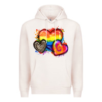 Pale Pink pride hearts Premium Hoodie - Zillion Design Studio