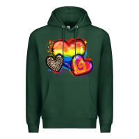 Sports Green pride hearts Premium Hoodie - Zillion Design Studio