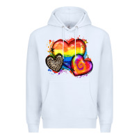 White pride hearts Premium Hoodie - Zillion Design Studio