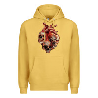 Antique Gold Heart Skulls Premium Hoodie - RanaPortraitStore