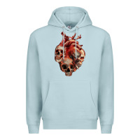 Blue Mist Heart Skulls Premium Hoodie - RanaPortraitStore