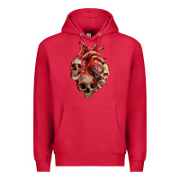 Cardinal Heart Skulls Premium Hoodie - RanaPortraitStore