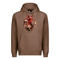 Chestnut Heart Skulls Premium Hoodie - RanaPortraitStore