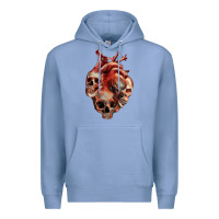 Colony Blue Heart Skulls Premium Hoodie - RanaPortraitStore
