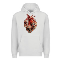 Dove Grey Heart Skulls Premium Hoodie - RanaPortraitStore