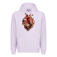 Lilac Heart Skulls Premium Hoodie - RanaPortraitStore