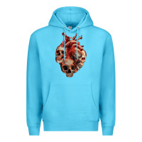 Ocean Blue Heart Skulls Premium Hoodie - RanaPortraitStore