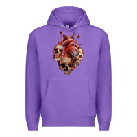 Purple Heart Skulls Premium Hoodie - RanaPortraitStore
