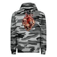 Slate Camo Heart Skulls Premium Hoodie - RanaPortraitStore