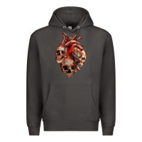 Smoke Heart Skulls Premium Hoodie - RanaPortraitStore