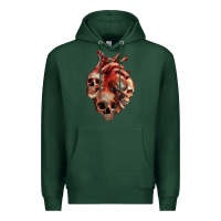 Sports Green Heart Skulls Premium Hoodie - RanaPortraitStore
