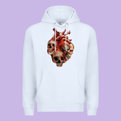 Heart Skulls Premium Hoodie Designed By Ranaportraitstore