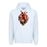White Heart Skulls Premium Hoodie - RanaPortraitStore