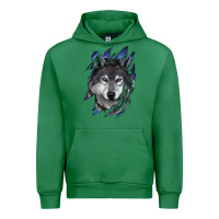 Emerald Wolf scratch mark Urban Hoodie - RanaPortraitStore