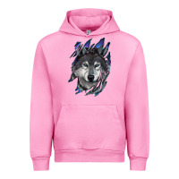 Fuchsia Pink Wolf scratch mark Urban Hoodie - RanaPortraitStore