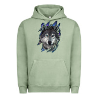 Pigment Oil Green Wolf scratch mark Urban Hoodie - RanaPortraitStore