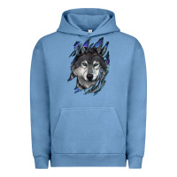 Pigment Pebble Blue Wolf scratch mark Urban Hoodie - RanaPortraitStore