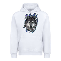 White Wolf scratch mark Urban Hoodie - RanaPortraitStore