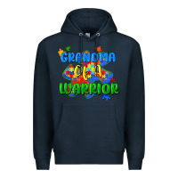 Navy grandma of a warrior Premium Hoodie - Zillion Design Studio
