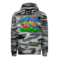 Slate Camo grandma of a warrior Premium Hoodie - Zillion Design Studio