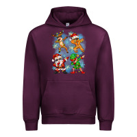 Mauve Wine dabbing christmas Urban Hoodie - Zillion Design Studio