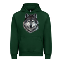 Forest Green Wolf Urban Hoodie - RanaPortraitStore