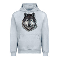 Heather Grey Wolf Urban Hoodie - RanaPortraitStore
