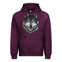 Mauve Wine Wolf Urban Hoodie - RanaPortraitStore