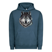 Pigment Midnight Navy Wolf Urban Hoodie - RanaPortraitStore