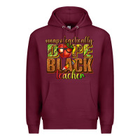 Burgundy unapologetically dope black teacher juneteenth Premium Hoodie - texasbilliewilder