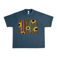 Midnight Navy sunflowers serape leopard Urban Heavy Tee - RanaPortraitStore