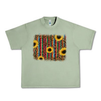Oil Green sunflowers serape leopard Urban Heavy Tee - RanaPortraitStore