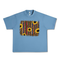 Pebble Blue sunflowers serape leopard Urban Heavy Tee - RanaPortraitStore