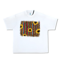 White sunflowers serape leopard Urban Heavy Tee - RanaPortraitStore